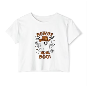 Howdy Boo Ghost Crop Top: Halloween Festival Tee