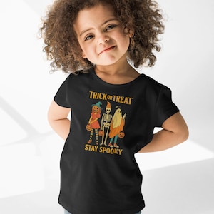 Kids Halloween Tee: Trick or Treat Ghost Design - Soft Cotton