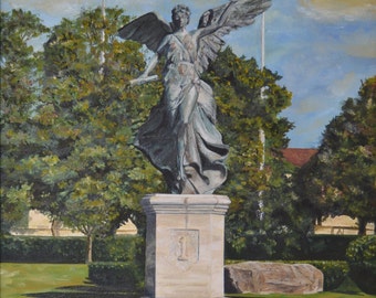 Winged Victory, Limited Edition Print, 1st Infantry Division, Military Print, Army, Nike, Wuerzburg, Germany, Lisa Parmeter Art & Design