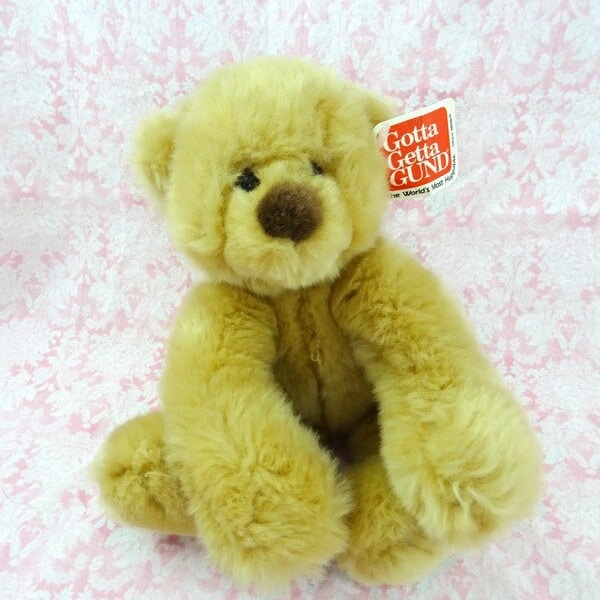 Vintage Gund Schatzi Teddy Bear 10 inch plush bear stuffed animal 15021 tan paper tag