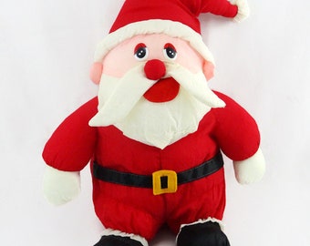 Vintage Santa Claus Christmas Plush Nylon 12' Tall Plastic Eyes - Etsy