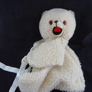 Vintage 1980 Large Snuggle Fabric Softener Teddy Bear Plush Backpack