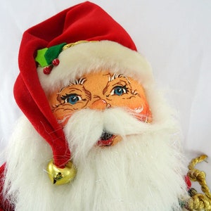 Vintage Annalee Mobilitee Doll Santa Claus Christmas Doll Large Toy Sack Sparkly Beard Bells