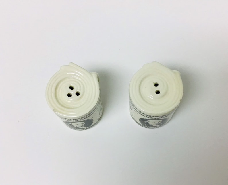 Vintage Pair of 100 Dollar Bills Ceramic Salt /& Pepper Shakers Collectibles