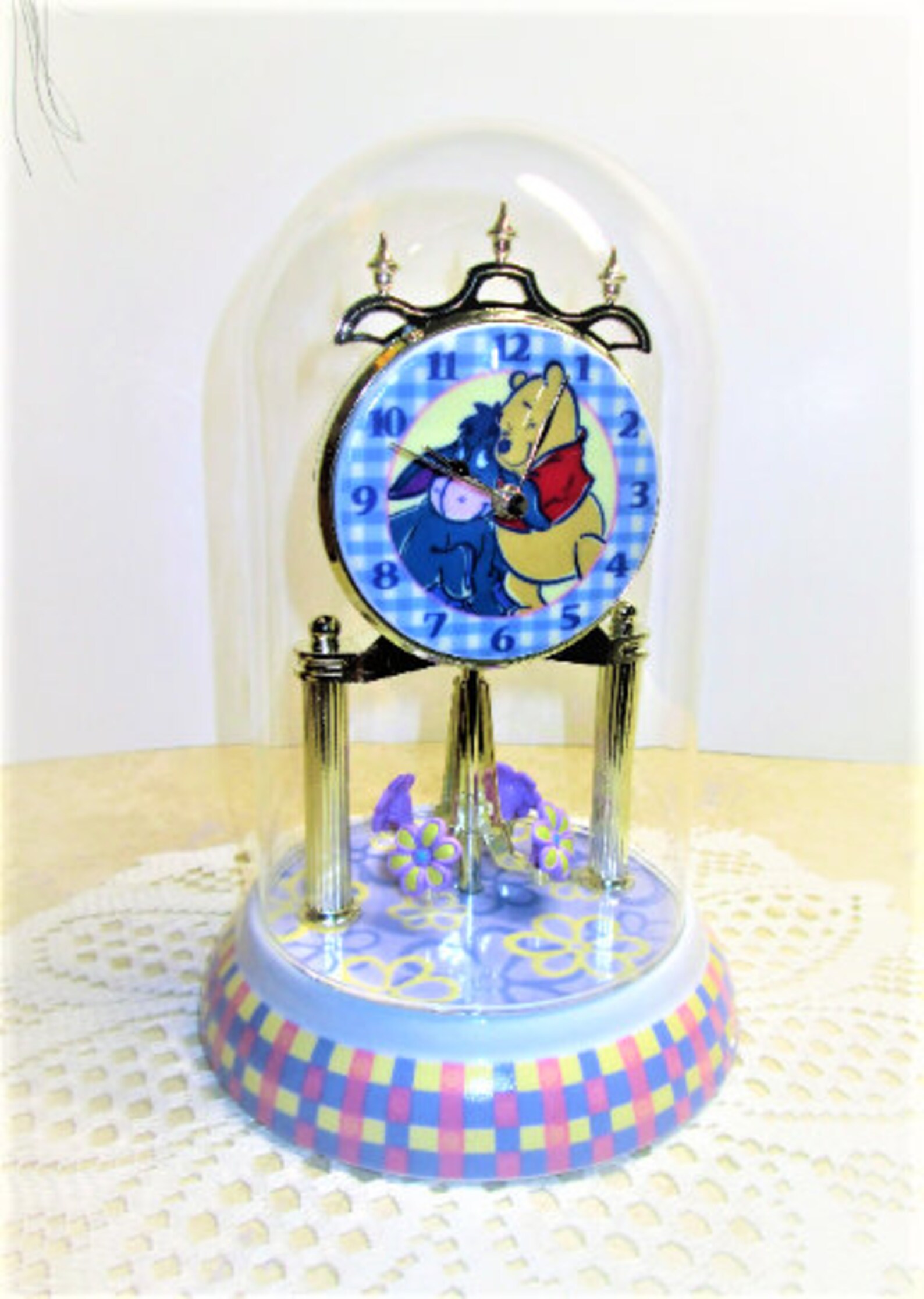 Disney Winnie the Pooh Anniversary Clock Glass Dome Porcelain Etsy