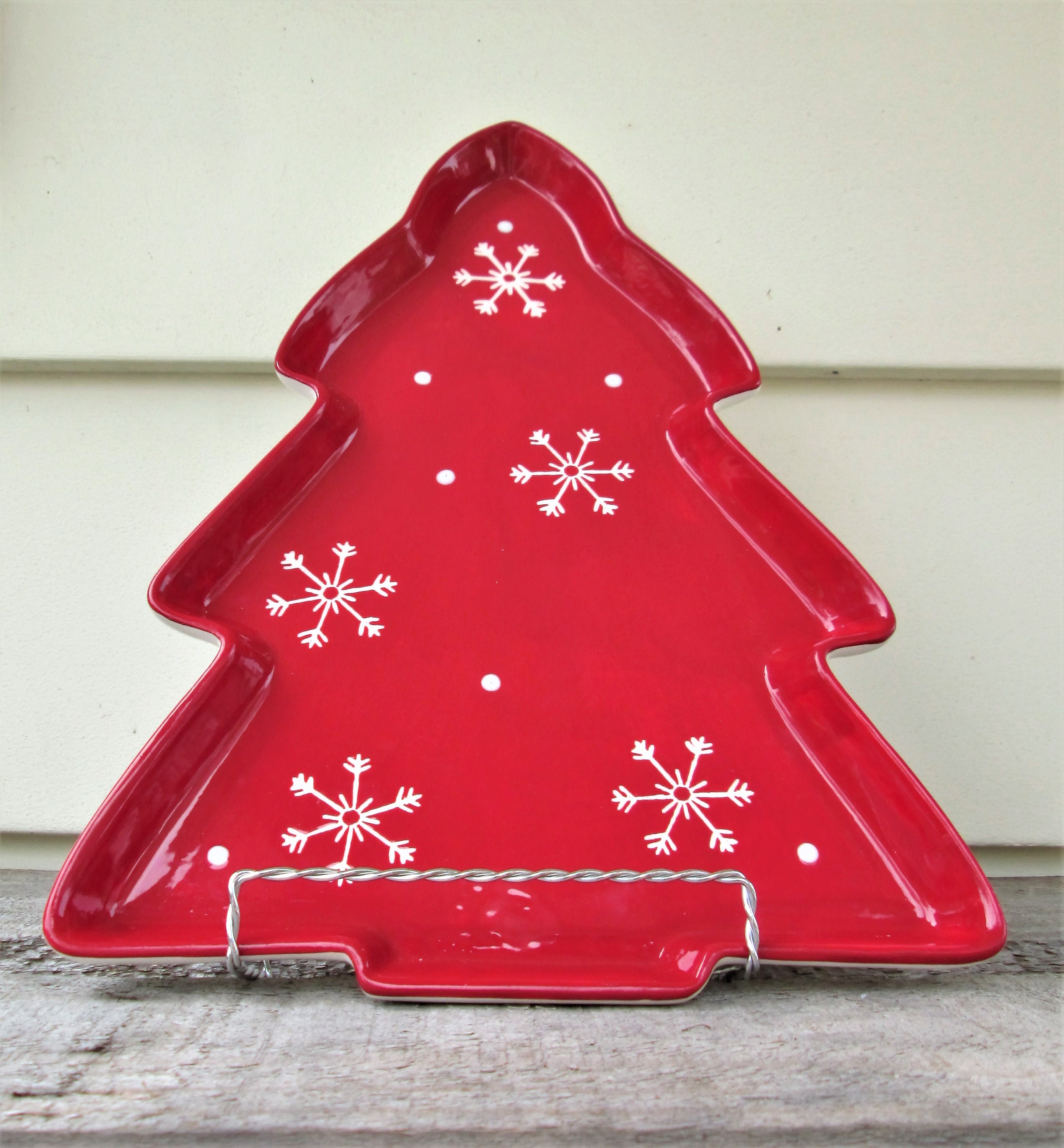 Vintage Christmas Tree Shape Platter/ Tree Shape Dish/Made by Etsy