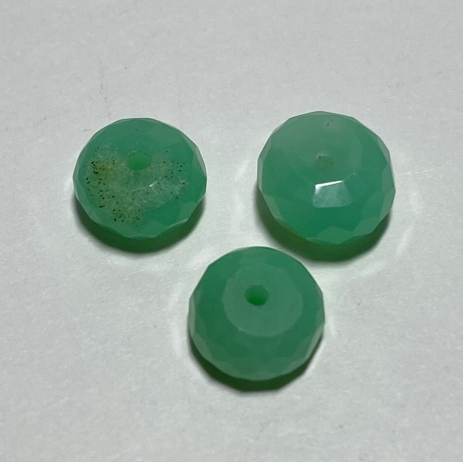 Candy Jade 68mm Faceted Rondell Light Green 20 Beads Etsy
