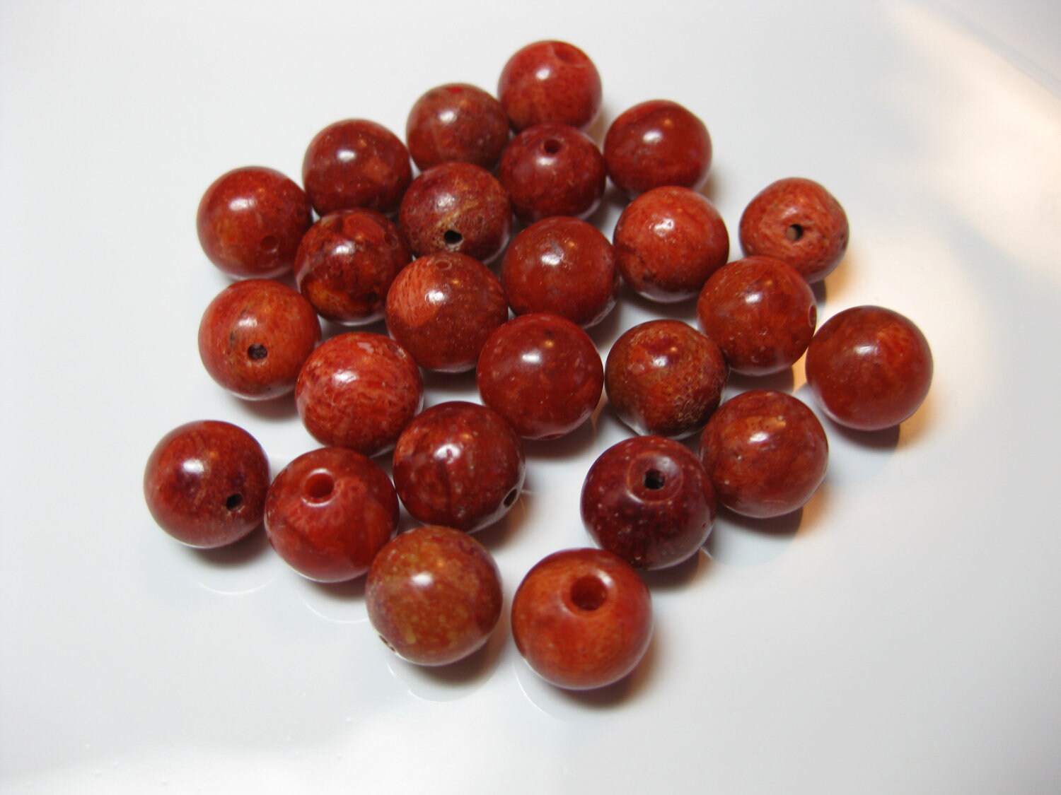 Synthetic Coral Beads Red 8mm Round 25 Pieces Etsy Norway