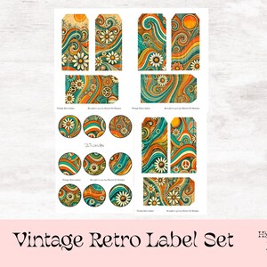 Retro Boho Tag Ephemera Printable – Festival Style Junk Journal Tags, Digital Download for Scrapbooking & Collage Art, and Paper Crafting