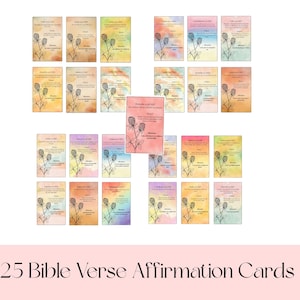 Affirmation Printable Card Set, Scripture, Prayer and Encouraging Affirmations Download