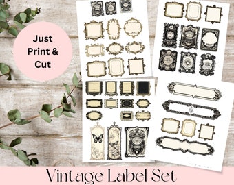 Vintage Labels for Junk Journals, Scrapbooks, Art Journals, Paper craft Project