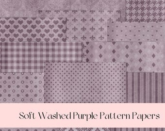 Purple Pattern Paper Pack: Soft Washed Textures (Digital Download)