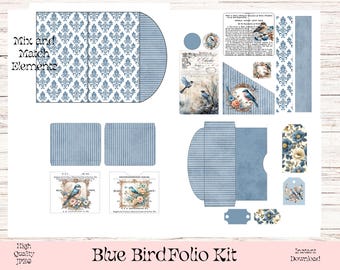 Bluebird Junk Journal Folio Kit (Digital Download)
