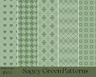 Sage Green Pattern Paper Pack: Scrapbooking, Card Making, Crafts