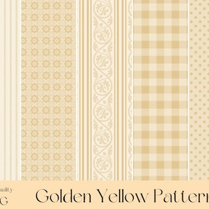 Soft Golden Yellow Pattern Paper Pack for Scrapbooks, Junk Journals, Card Making, Paper Craft Home, Home Decor, DIY Projects, Collage Foder
