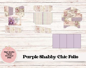 Shabby Chic Purple Folio: Junk Journal Insert, Paper Craft Project