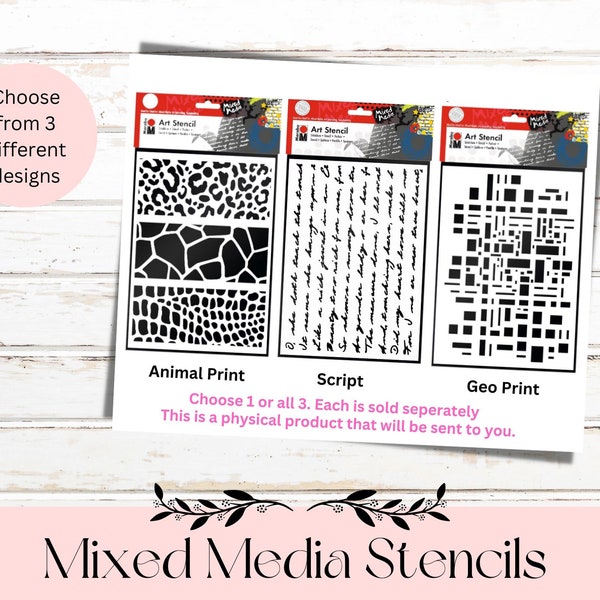 Mixed-Media Stencil for Gelli Printing, Junk Journal, Art Journals, and Paper Craft Projects.