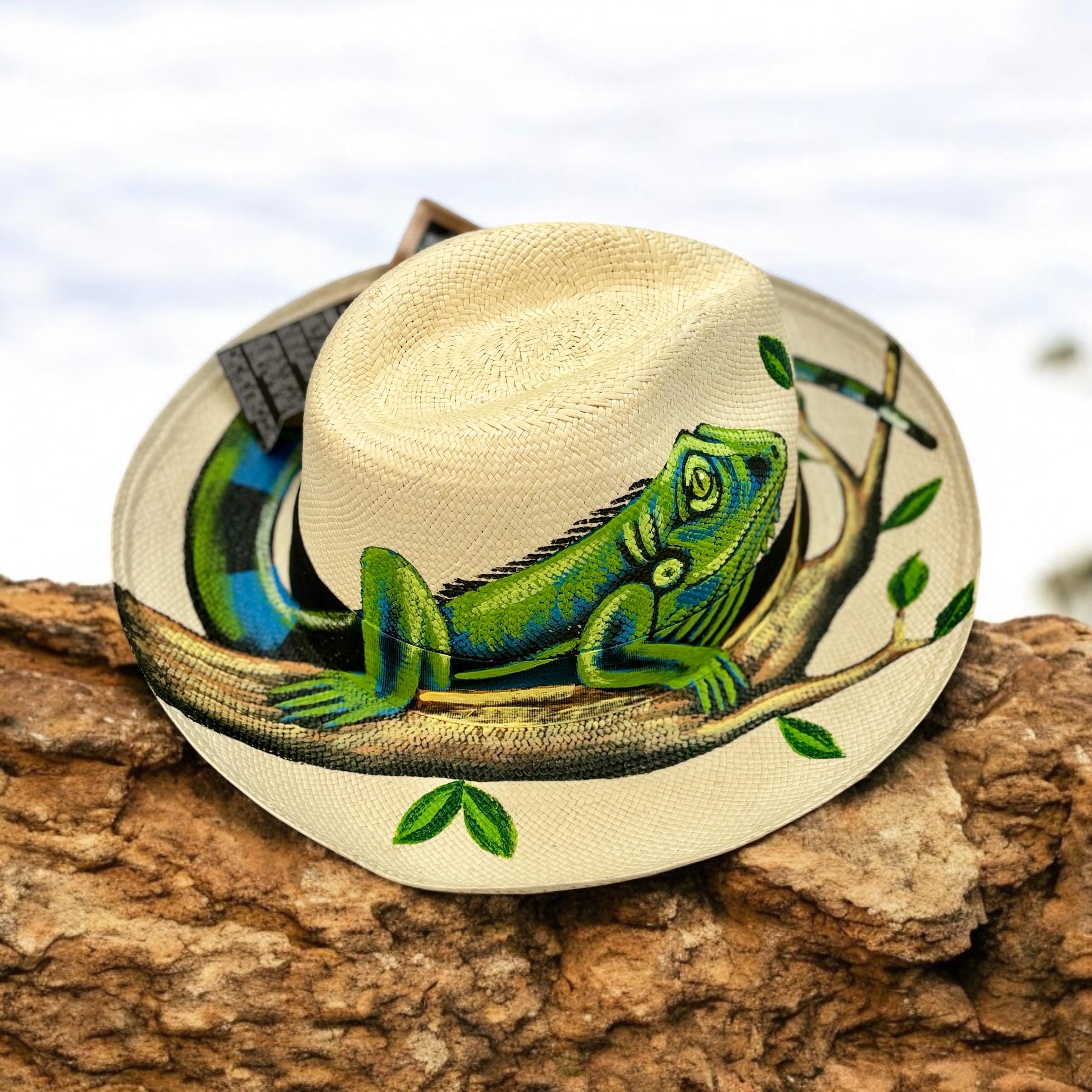Qilin hand painted Panama hat Original Panama Hat Genuine Handwoven & Hand Painted - Etsy main image 4