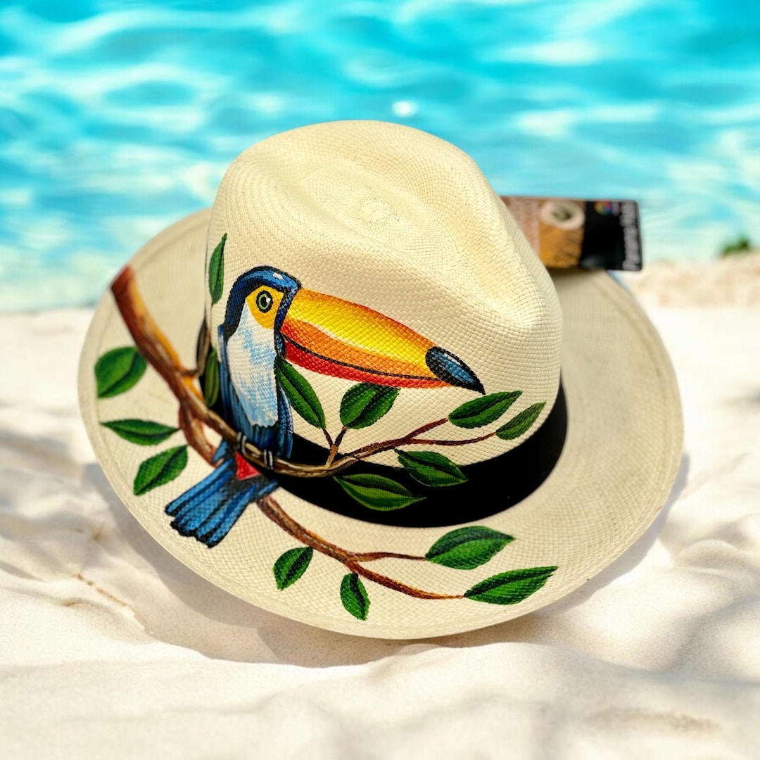 Qilin hand painted Panama hat Qilin hand painted Panama hat main image 2