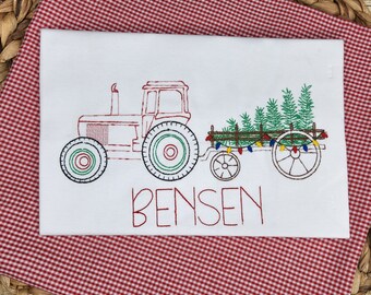 Christmas  Shirt- Personalized-Tractor