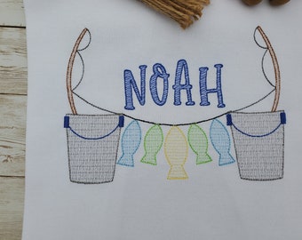 Embroidered Fishing Bucket shirt