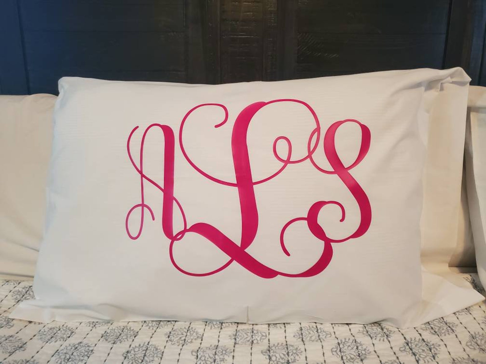 Monogrammed Pillow Case Etsy