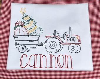 Christmas  Shirt- Personalized-Tractor