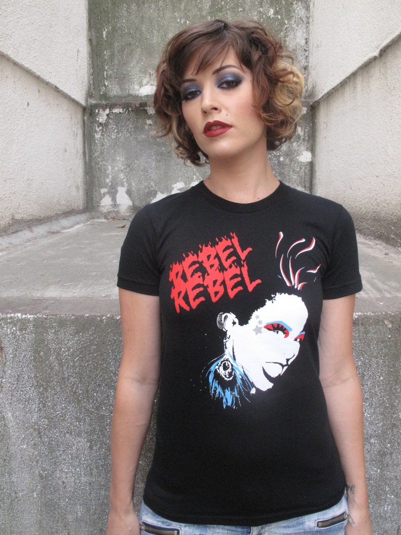Punk Rock & Roll Tee Shirt rebel Rebel Black Etsy