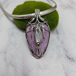 Large statement purpurite moonstone sterling silver Sam Art Studio design Amulet image 1