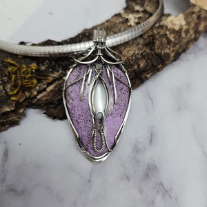 Large statement purpurite moonstone sterling silver Sam Art Studio design Amulet image 3