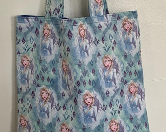 Frozen-Inspired Elsa With Crystals Child Size Tote W/ Bonus Drawstring Backpack