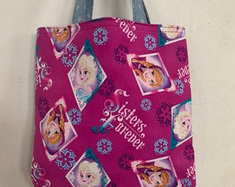 Frozen - Sisters Forever Inspired Curve-Bottom Denim Child Tote