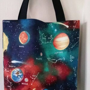 Blue Galaxy Stars And Planets Space Tote
