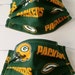 Green Bay Packers Inspired Pleated Adult Face Masks W/ Filter Pocket ...