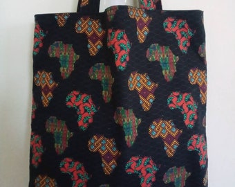 Africa on Black Tote