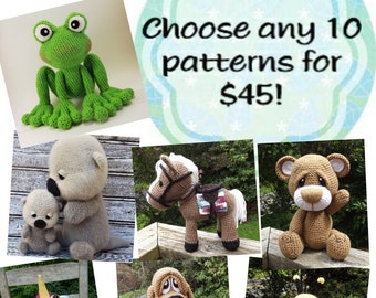 Choose Any 10 Amigurumi Crochet Patterns