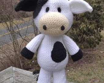 Lil' Cow Amigurumi Crochet Pattern PDF file only. Medium size