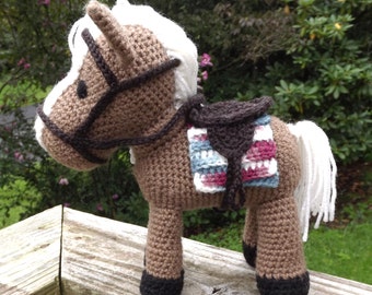 Horse Amigurumi Pattern With Removable Saddle, Saddle Blanket, and Bridle