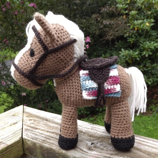 Horse Amigurumi Pattern With Removable Saddle, Saddle Blanket, and Bridle