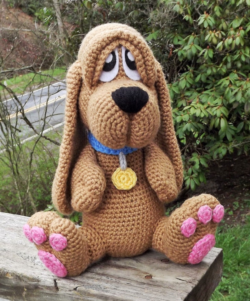 Basset Hound Puppy Amigurumi Crochet Dog Pattern PDF, Doll not included. image 1