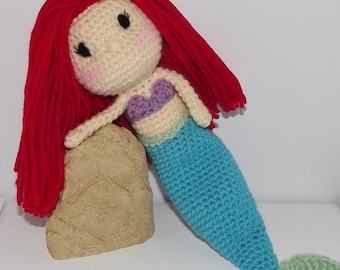 Mermaid Amigurumi Doll with removable tail Bonus Wedding Dress Crochet Pattern Pdf. Doll not included