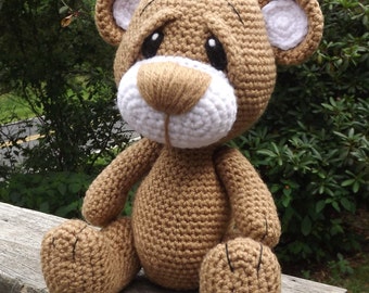 Little Brown Teddy Bear Amigurumi Crochet Pattern PDF. PDF file only.