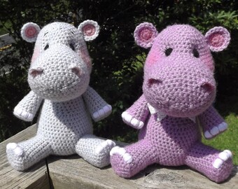 Baby Hippo Crochet Amigurumi Pattern, PDF file only, doll not included.