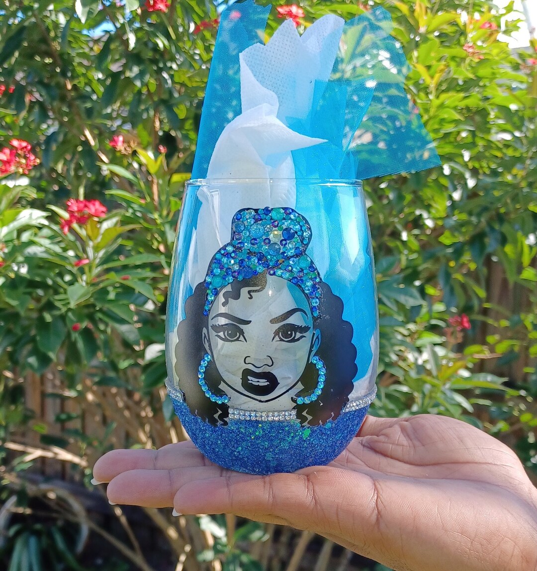 SIP CLASSY Afro Diva Bling Glass Cups Etsy