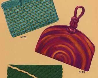 Trois modèles de sac à main au crochet glamour des années 40 pour les crocheteurs bricoleurs, téléchargement numérique instantané au format PDF pour une utilisation immédiate