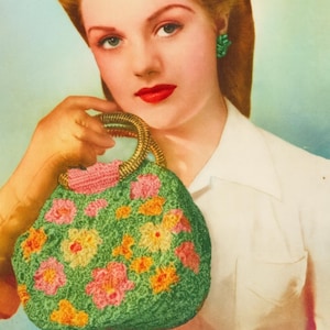 1940s Robinette Purse Crochet Pattern, Instant Digital Download PDF For Immediate Use, Vintage Handbag