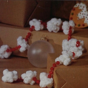80er Popcorn & Cranberry Girlande Häkelanleitung für Tannenbaum - Instant Download zur sofortigen Verwendung!