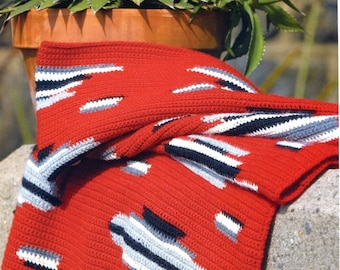 初心者向けブランケットかぎ針編みパターン、PDFの即時ダウンロード、南西部風ホームデコレーション