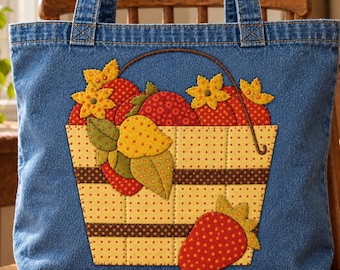 Farmers Market Strawberries Applique Pattern PDF - Fun Sewing Project,  Digital Download for Immediate Use