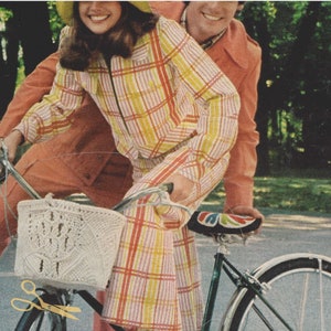 Modèle de panier de vélo en macramé des années 70 pdf Téléchargement numérique instantané pour une utilisation immédiate, paniers de vélo en osier